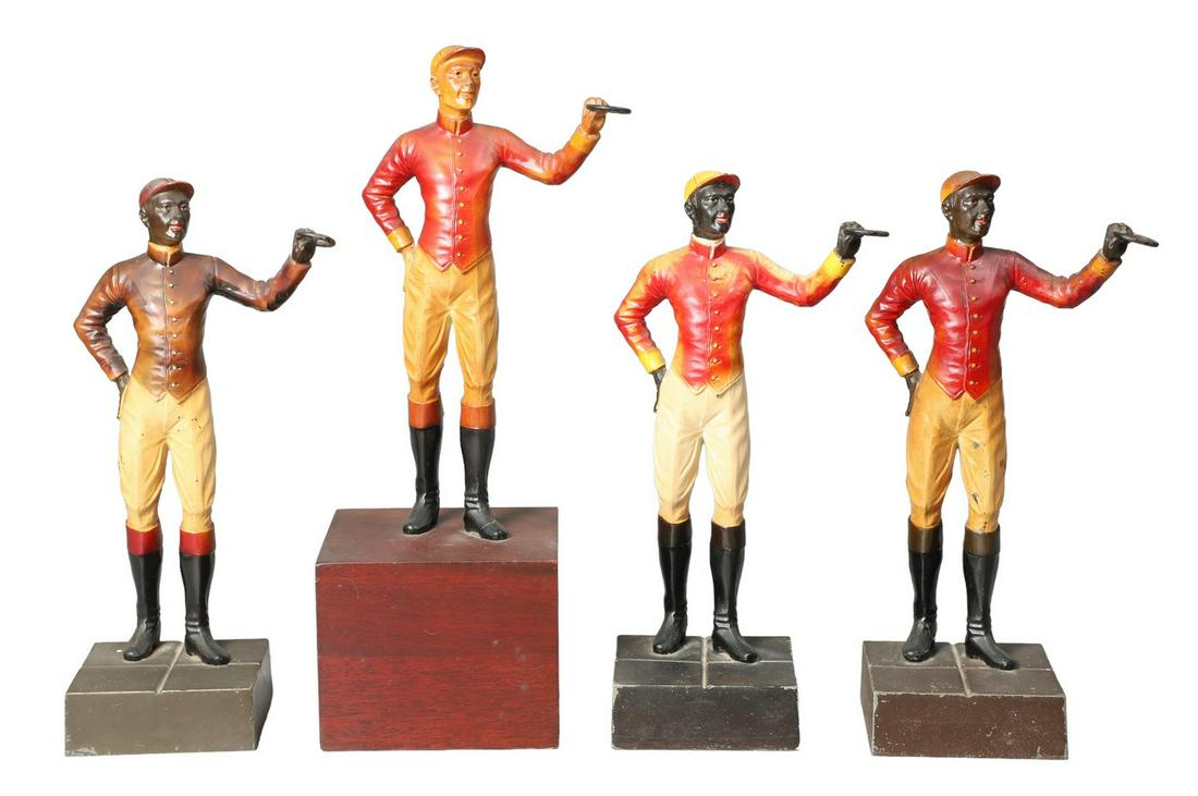 (4) White Metal Painted Jockey Doorstops (1 of 3)