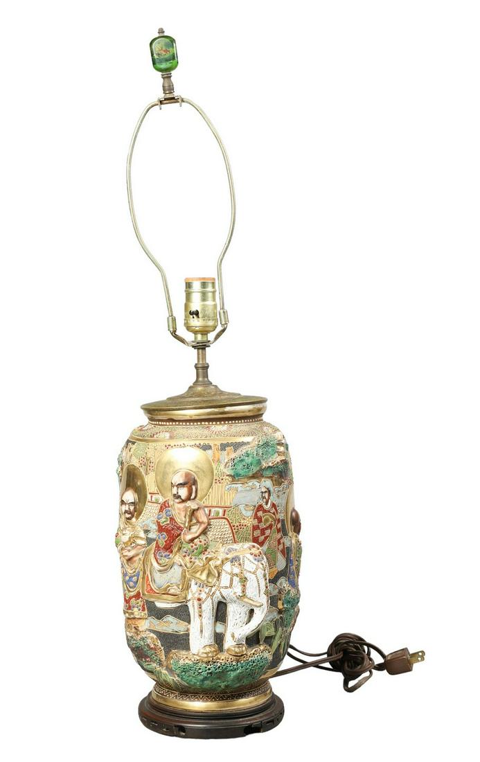 Japanese Satsuma Vase Table Lamp (1 of 6)