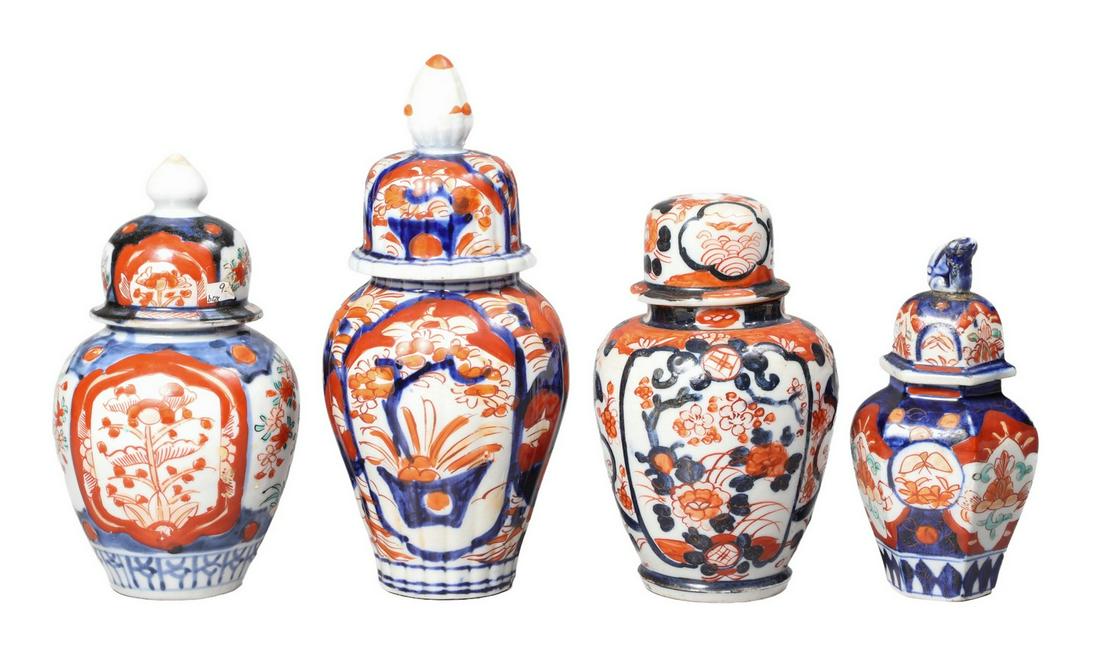 (4) Japanese Imari Porcelain Covered Jars (1 of 4)