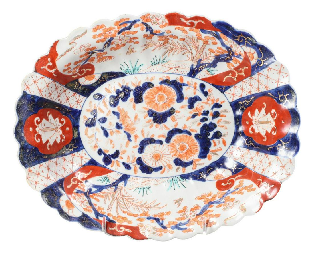 Japanese Imari Porcelain Oval Bowl (1 of 3)