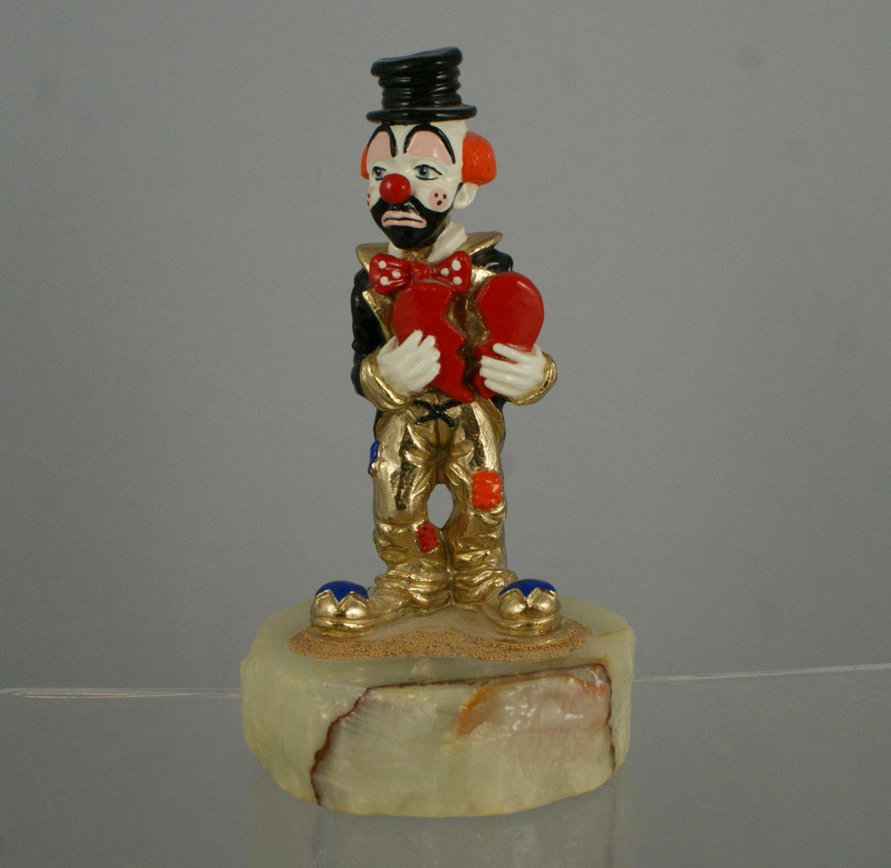 Clown with broken heart, Ron Lee figurine, signed: Clown with broken heart, Ron Lee figurine, signed Ron '97, 212/2750, 7 3/4" tall