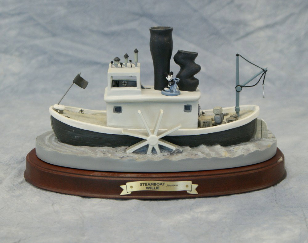 Steamboat Willie, "Steamboat", Mickey's 70th Anni: Steamboat Willie, "Steamboat", Mickey's 70th Anniversary, Walt Disney Classics Collection, w/base, original box & Certificate of Authenticity,