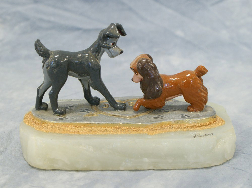 Lady and the Tramp, Paw Prints, Ron Lee Sculpture: Lady and the Tramp, Paw Prints, Ron Lee Sculpture signed 1997, 507/750
