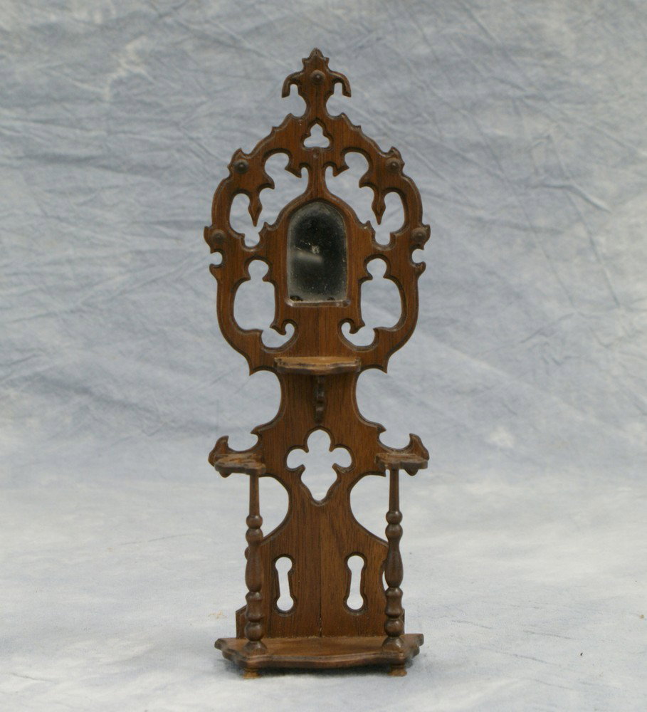Nic Nichols miniature Victorian hall rack, 15/50,: Nic Nichols miniature Victorian hall rack, 15/50, dated '78, 7-1/2" high, excellent condition