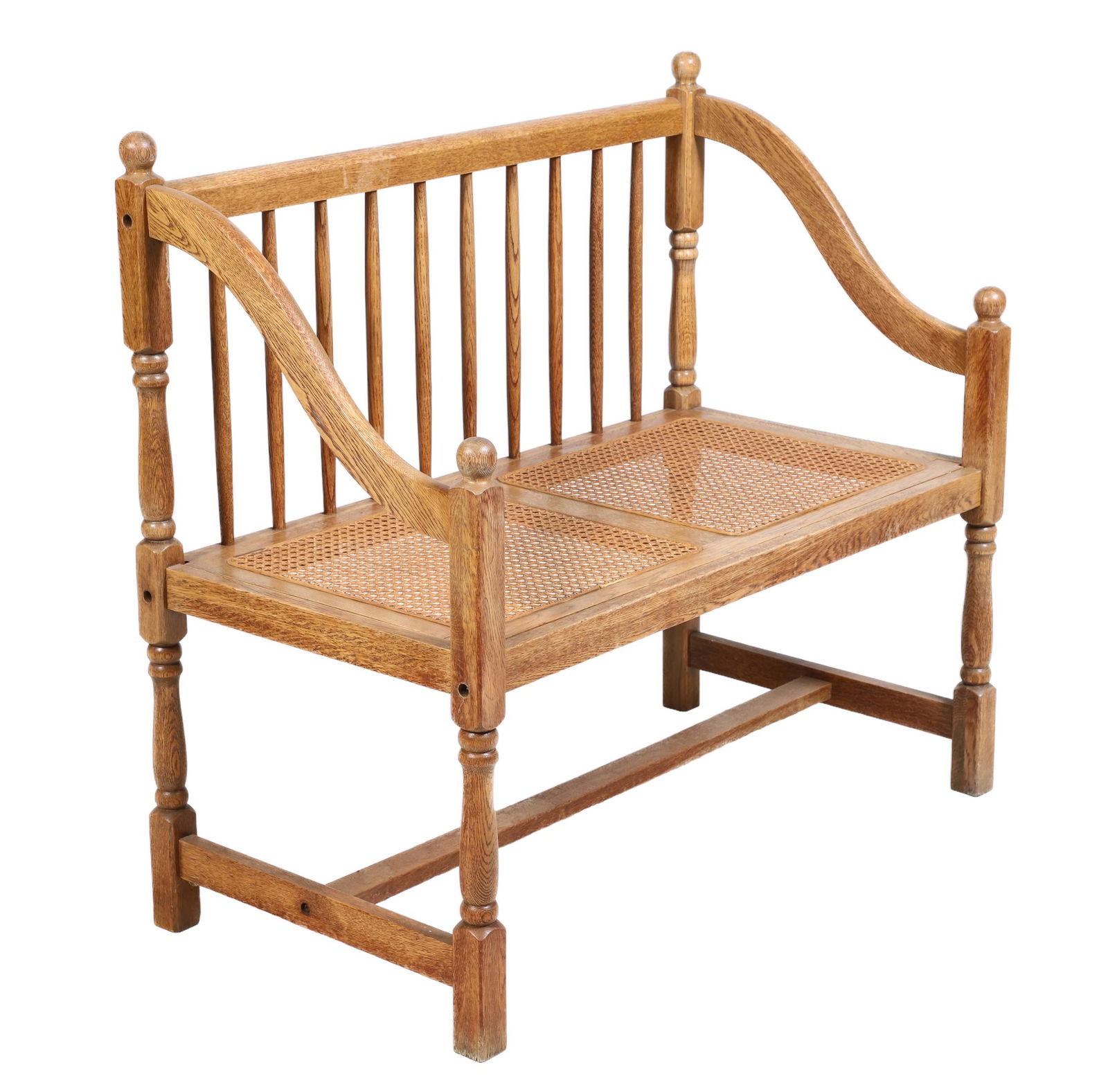 Sheraton style oak hall bench (1 of 4)