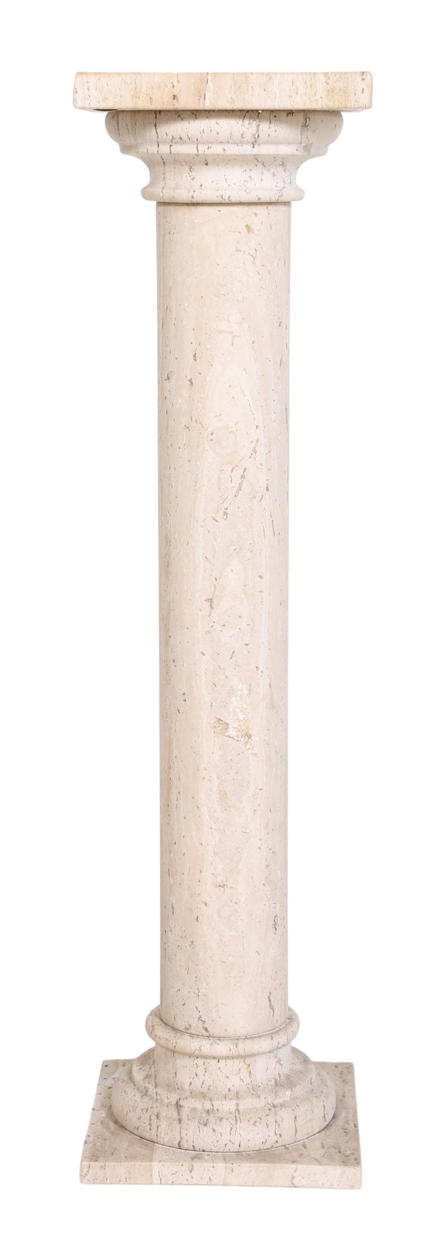 3 part travertine marble pedestal (1 of 2)