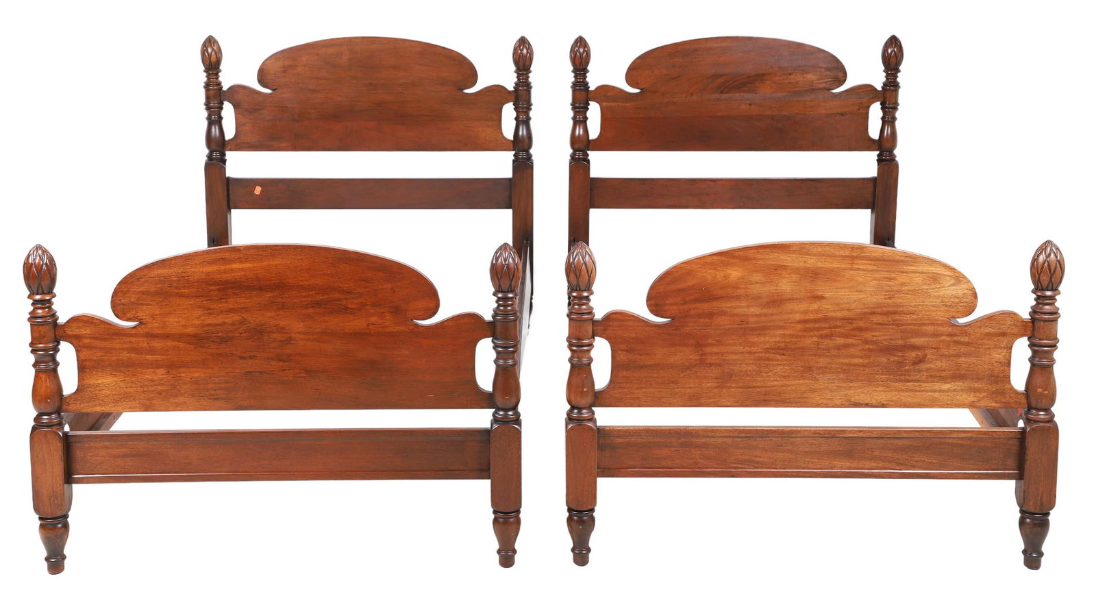 Pair Mahogany twin size beds (1 of 4)