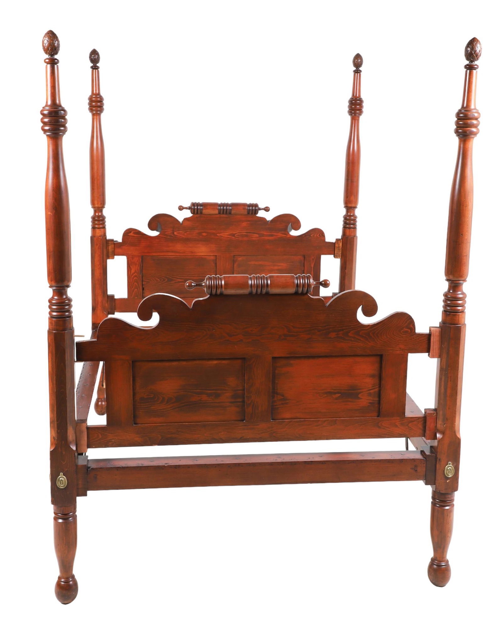 Maple & Pine Empire 4-Poster Queen Size Bed, c 1820-40 (1 of 9)