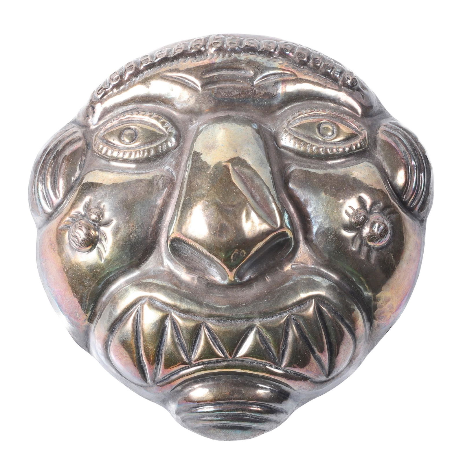 900 Silver Aztec Style Grotesque Mask (1 of 2)