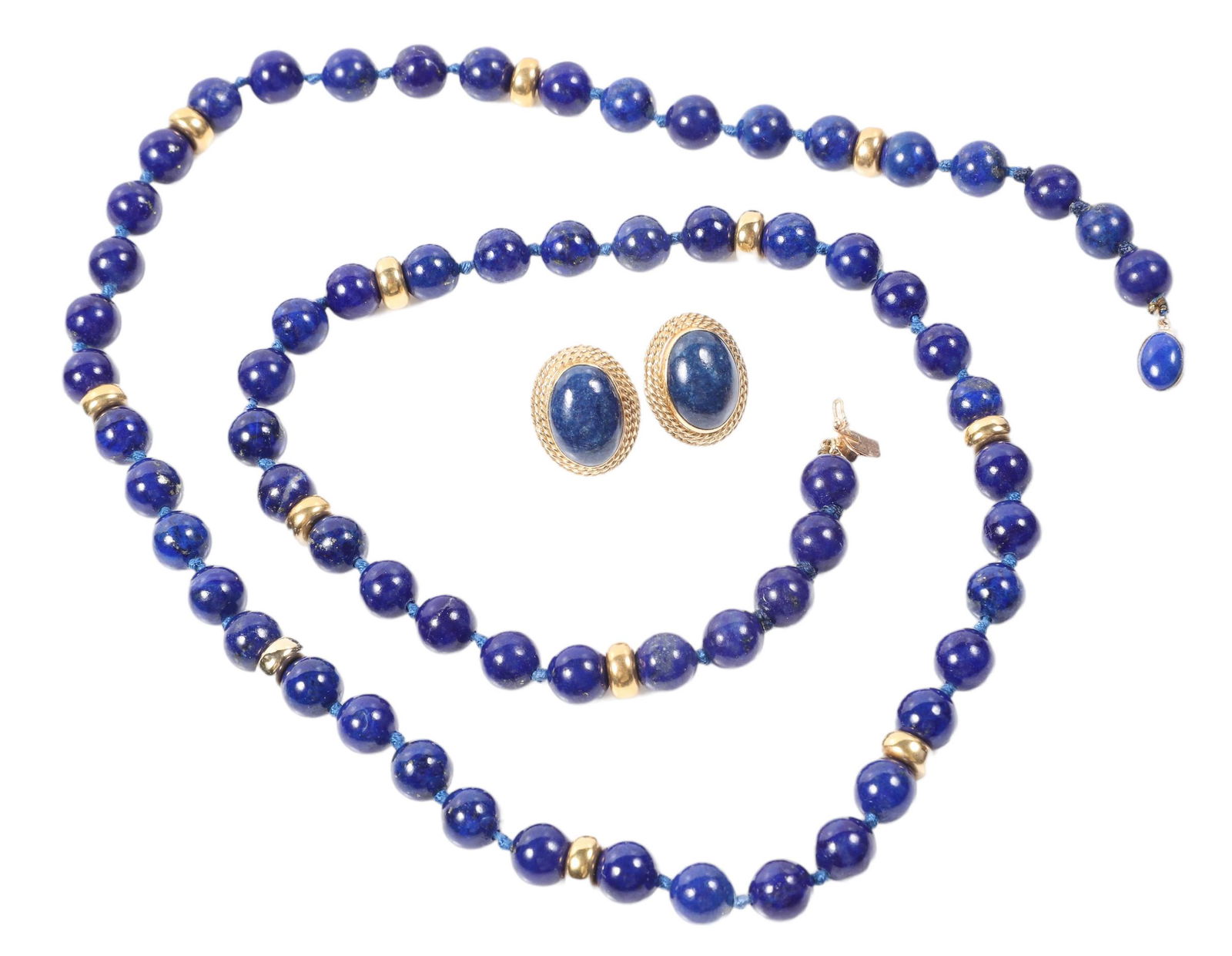 14K Lapis Necklace and Earrings (1 of 3)