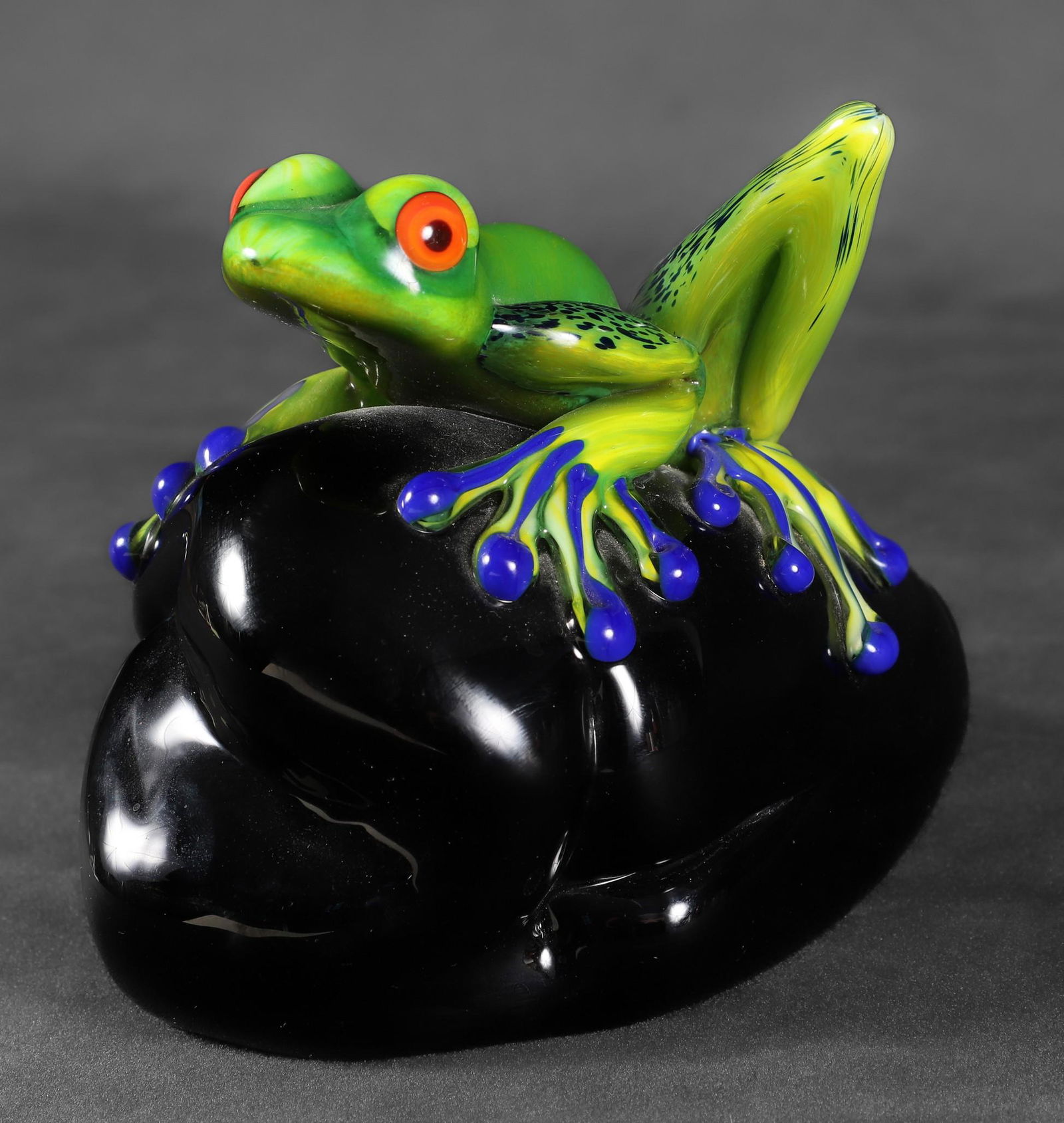 Stuart Abelman Art Glass Frog Sculpture (1 of 7)