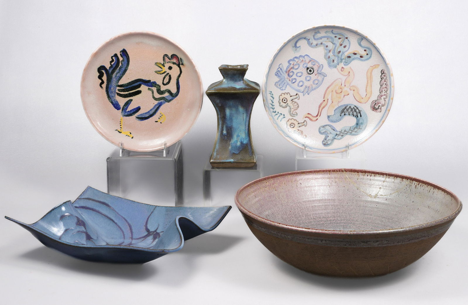 (5) Art Pottery Table Items and Vase (1 of 7)