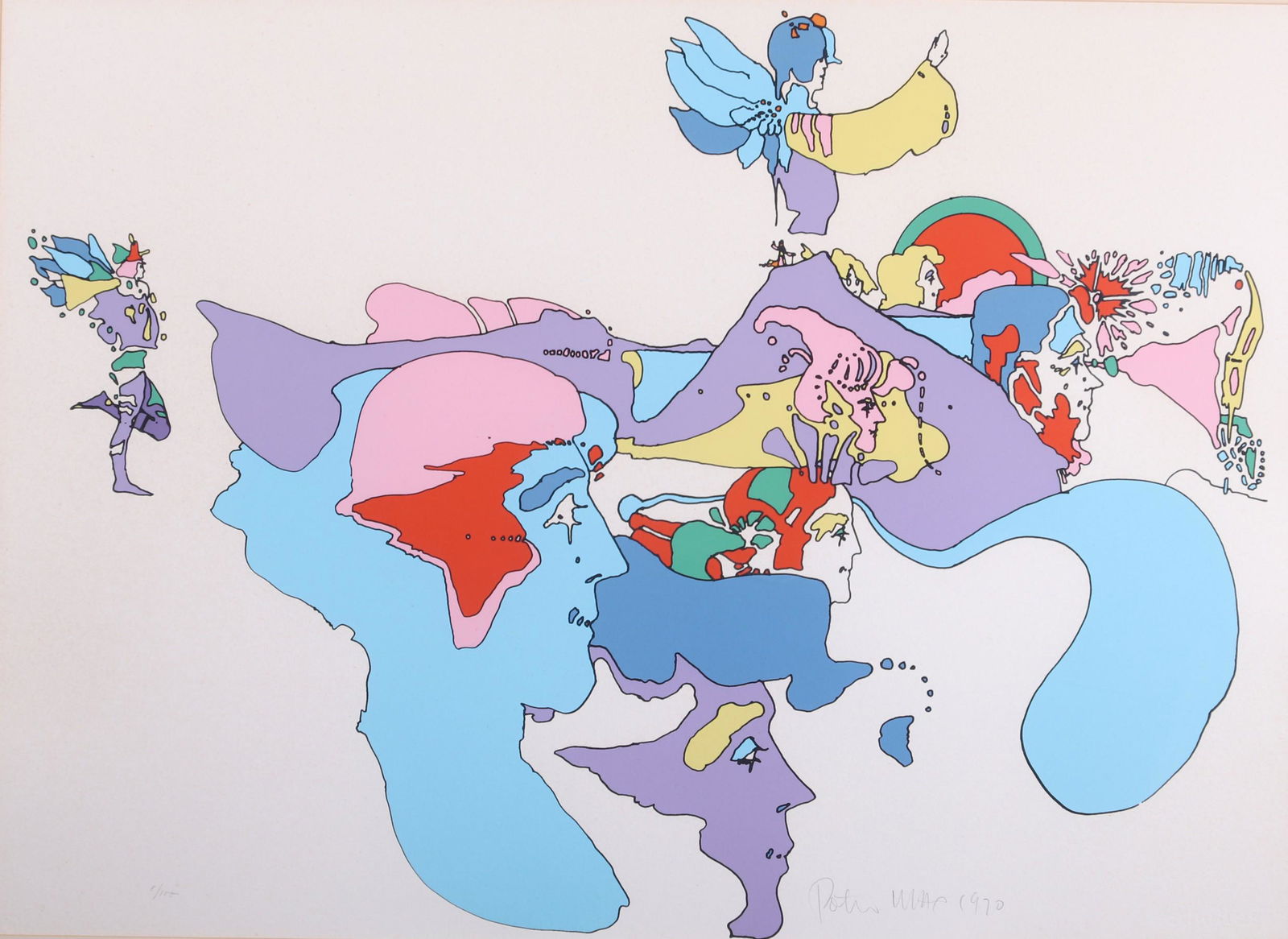 Peter Max Lithograph "Going East" (1 of 4)