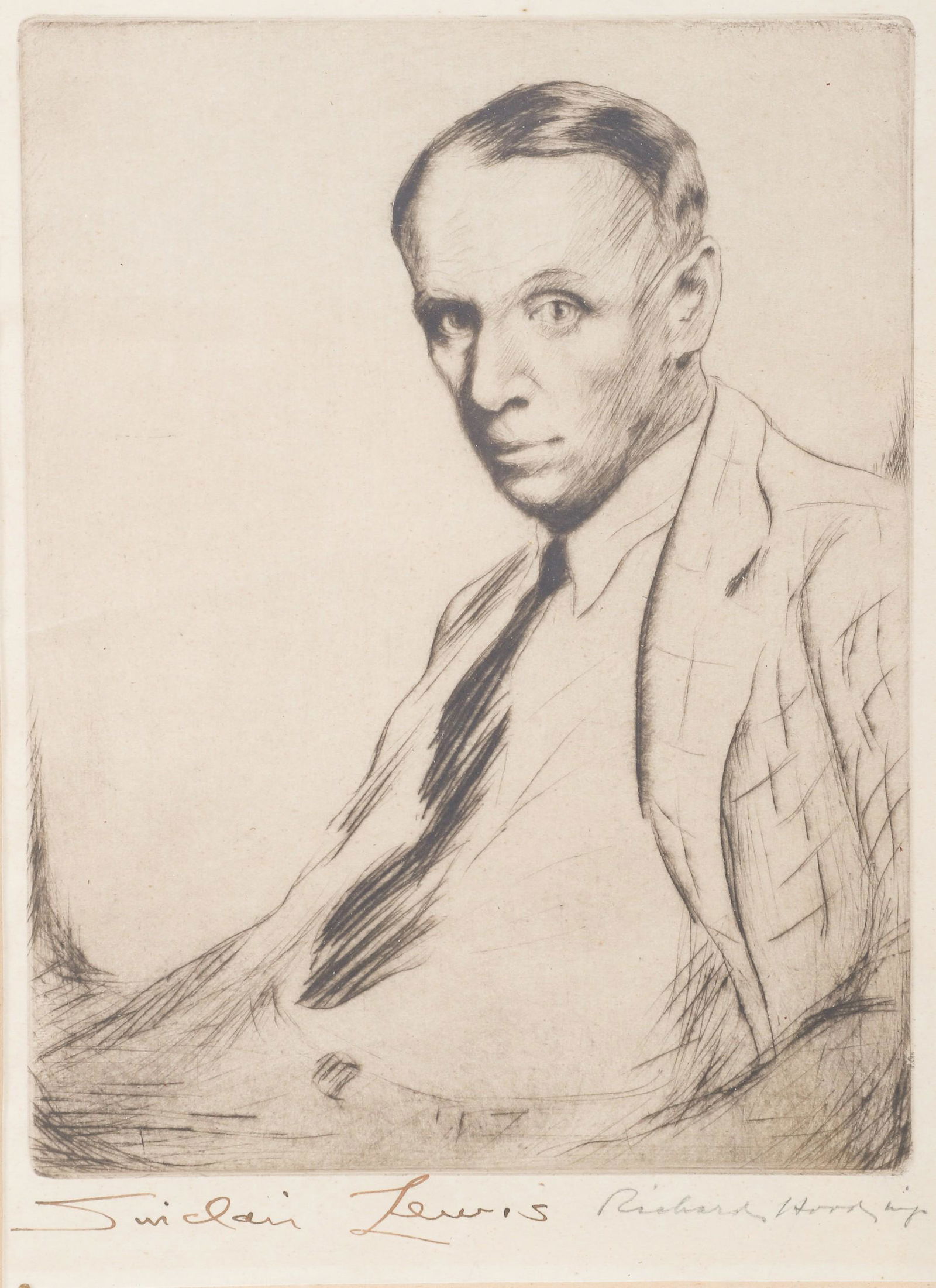 Richard Hood Etching "Sinclair Lewis" (1 of 3)