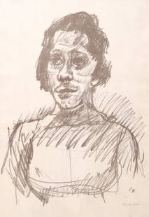 Oskar Kokoschka Signed Lithograph Portrait of a Woman: Oskar Kokoschka (Austrian 1886-1980) Signed Lithograph portrait of a woman, pencil signed O. Kokoschka, edition 82/150 , 27 3/4" x 19 1/2 " sight, framed 33 1/2" x 24 3/4", good condition, not inspect