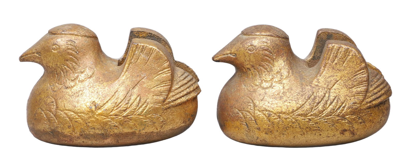 Pair of Gilt Bronze Byobu Screen Stands (1 of 2)