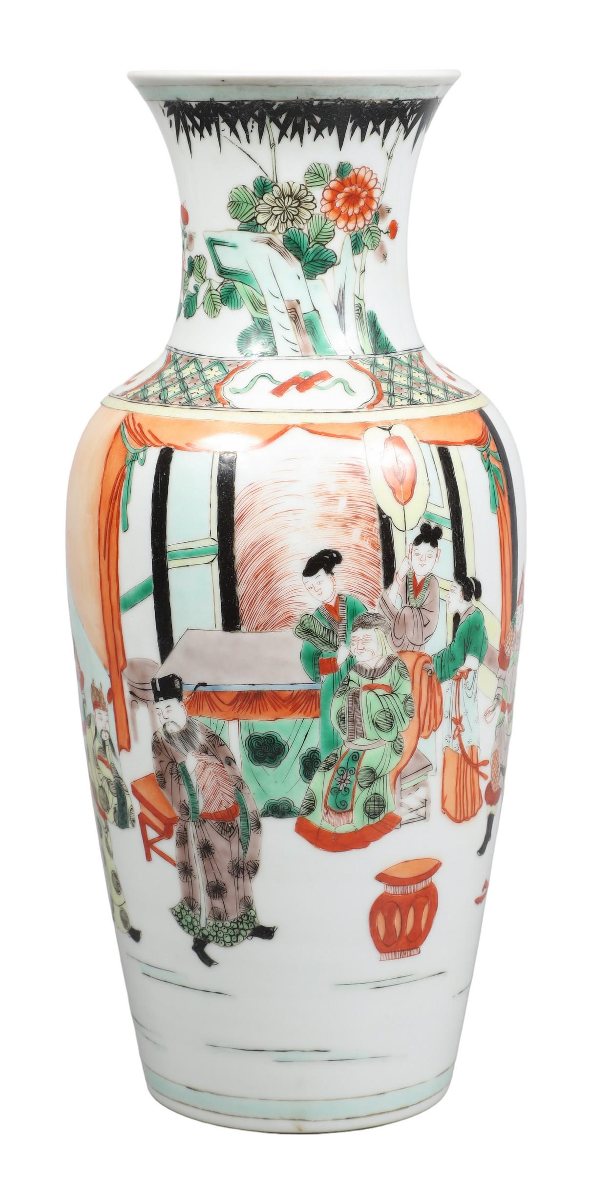 Chinese Famille Verte Porcelain Vase (1 of 4)