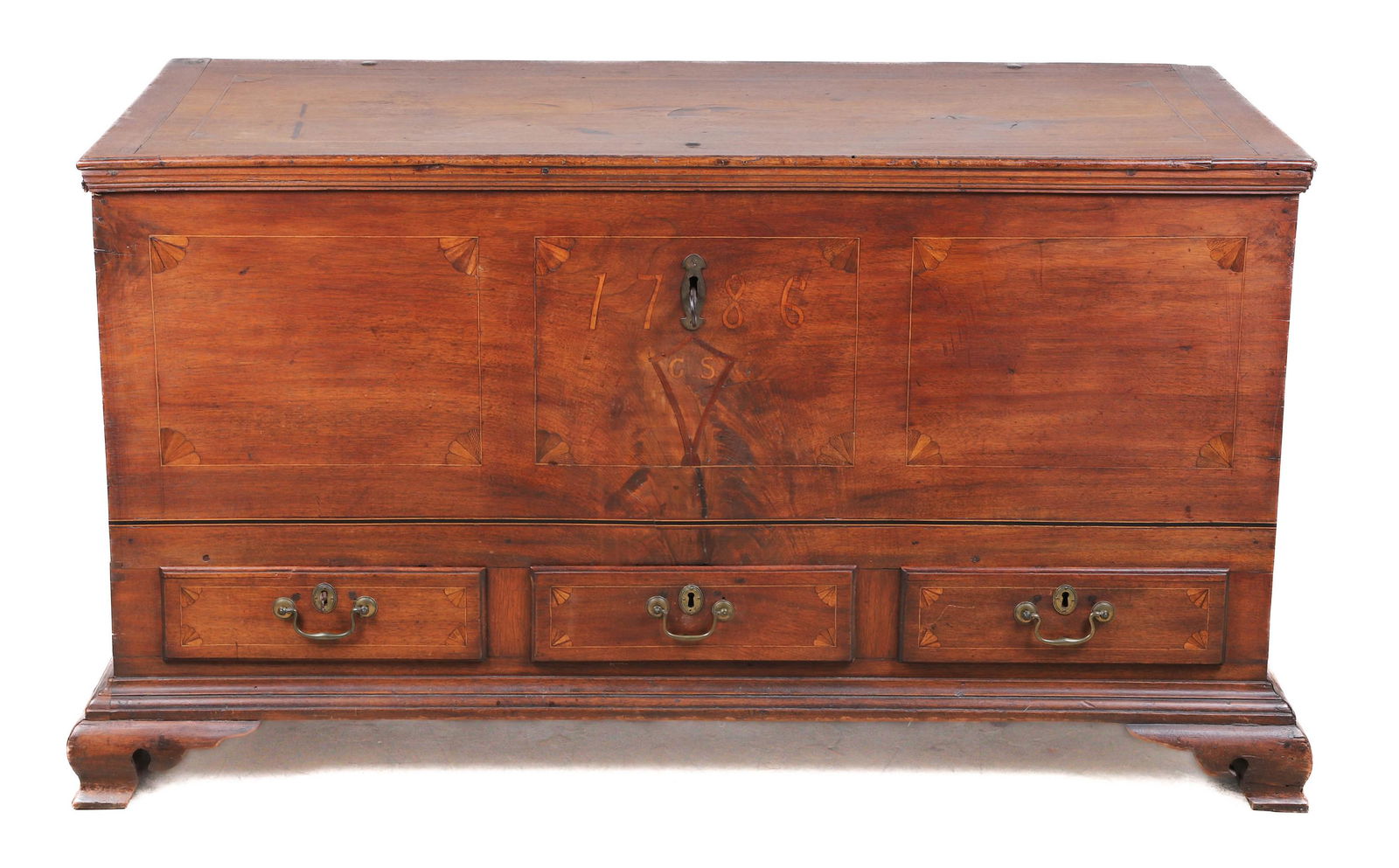1786 PA Walnut Chippendale Blanket Chest (1 of 16)