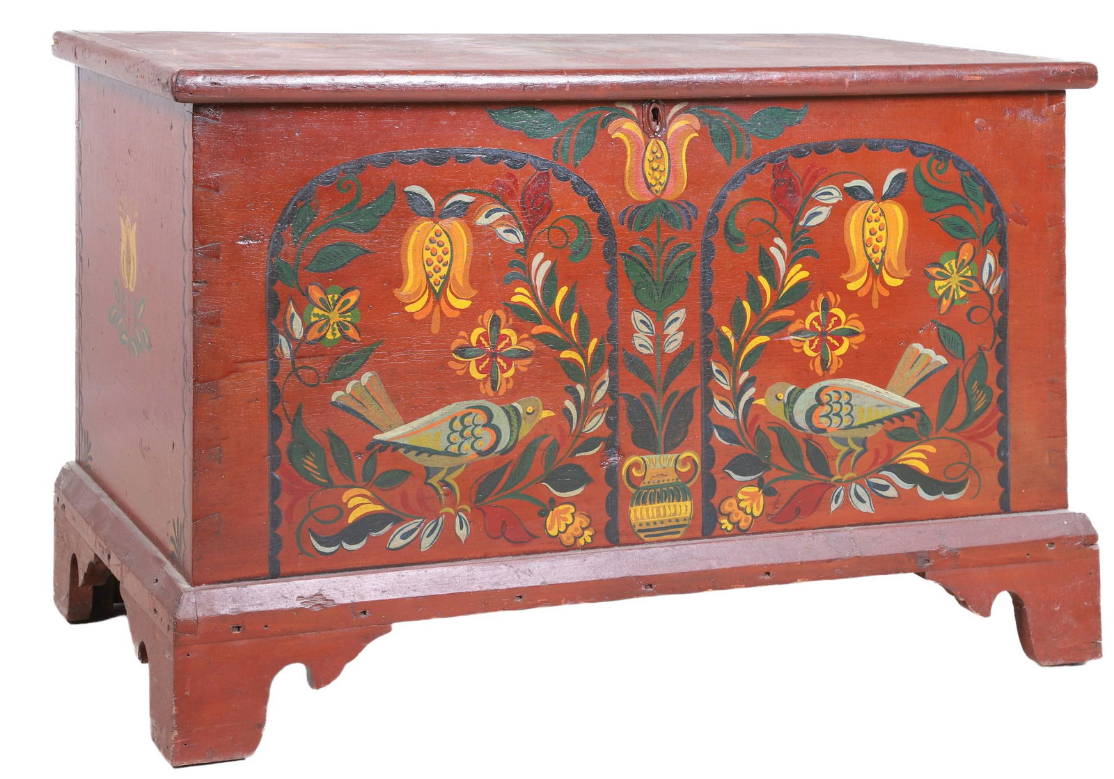 Dutch painted dovetailed blanket chest (1 of 8)