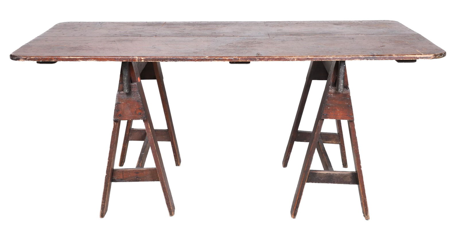 Pine sawhorse dining table (1 of 3)