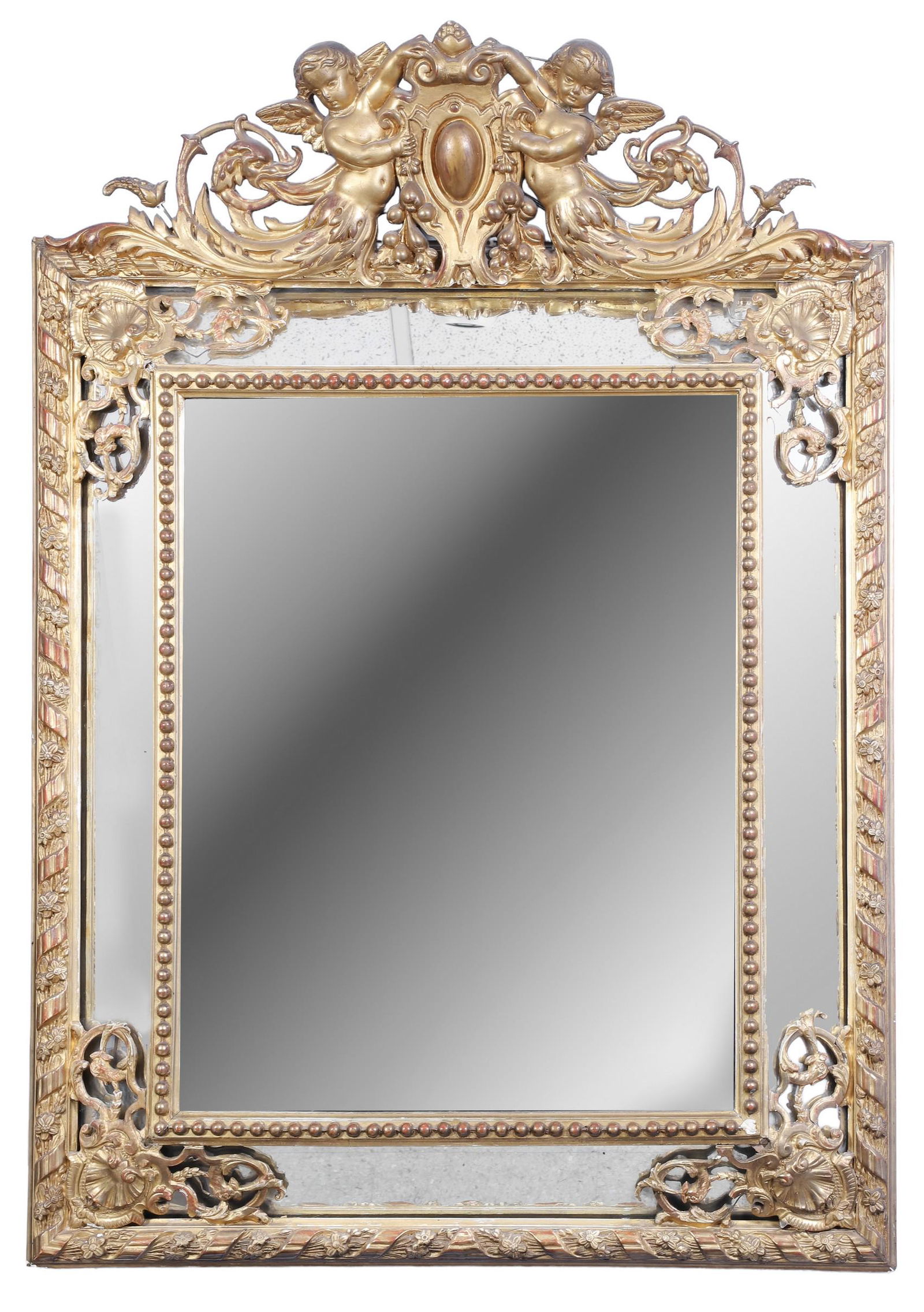19th c Carved and Gilt Continental Wall Mirror (1 of 4)