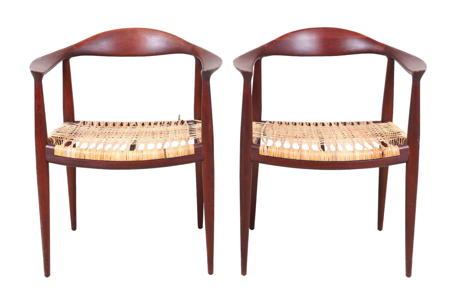 Pair Johannes Hansen for Hans Wegner style Danish Modern armchairs (1 of 9)