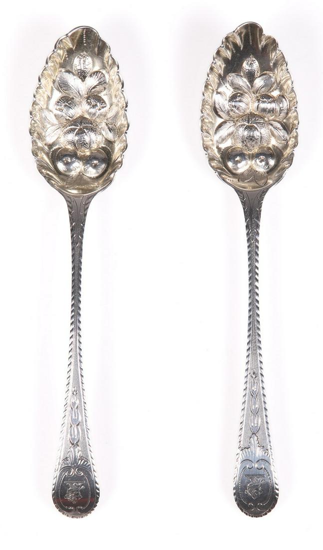 Pr George II Silver Berry Spoons, William Turton? (1 of 4)