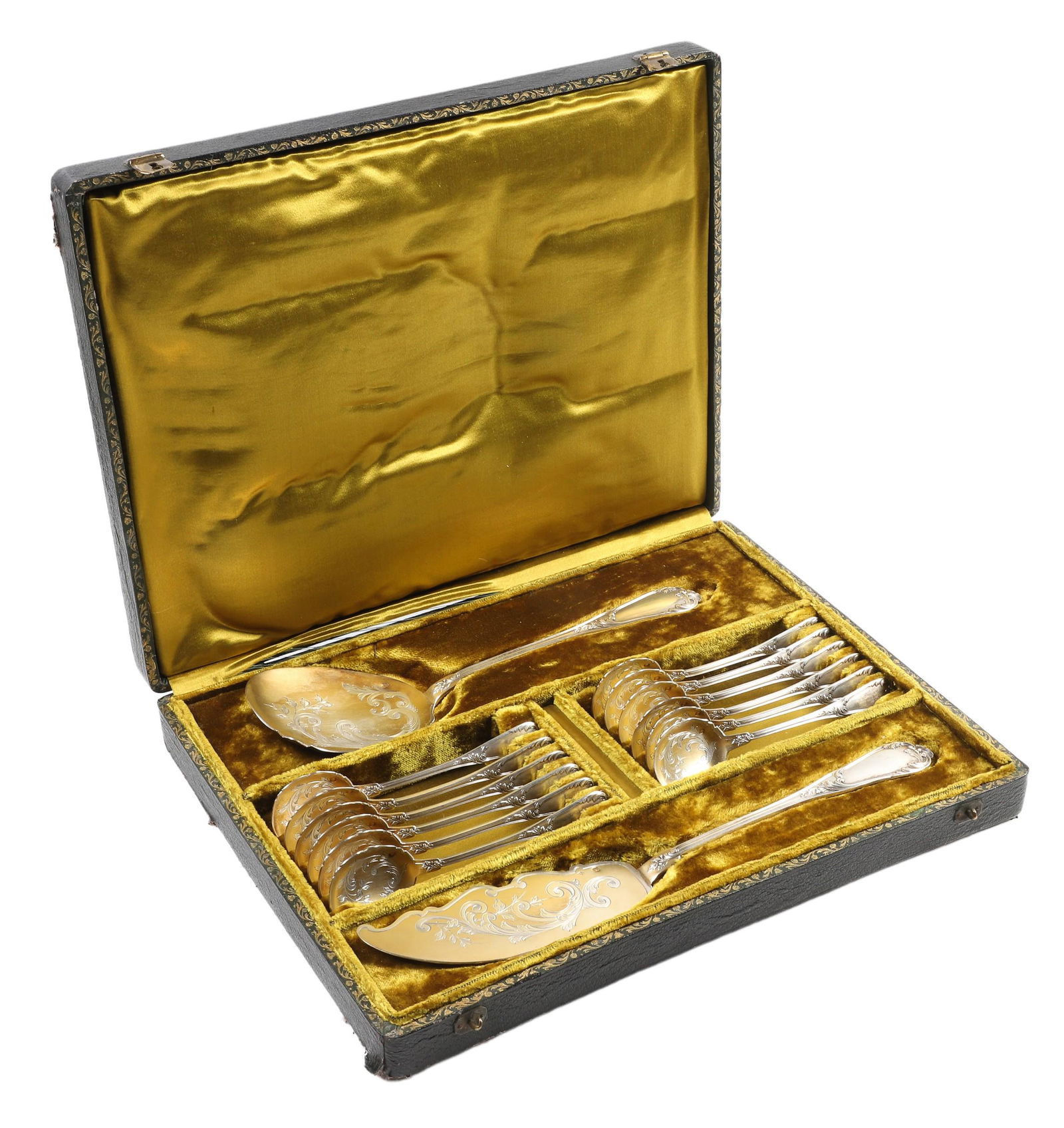 (14) Pc 19th c French Vermeil Silver Ice Cream Set (1 of 7)