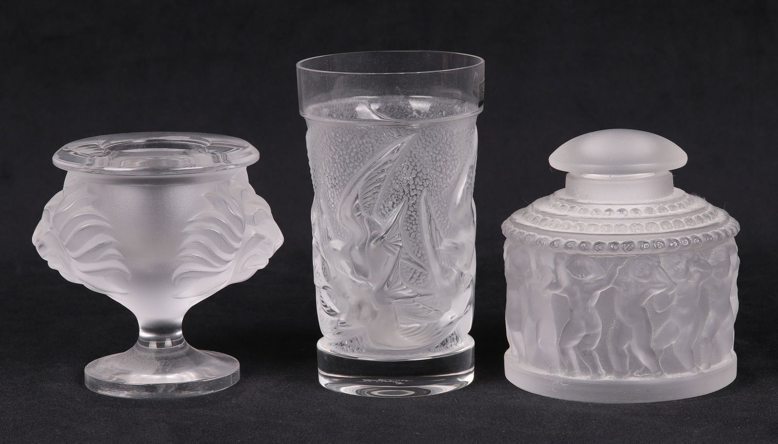 (3) Lalique Cup, Vase and Scent Bottle (1 of 9)