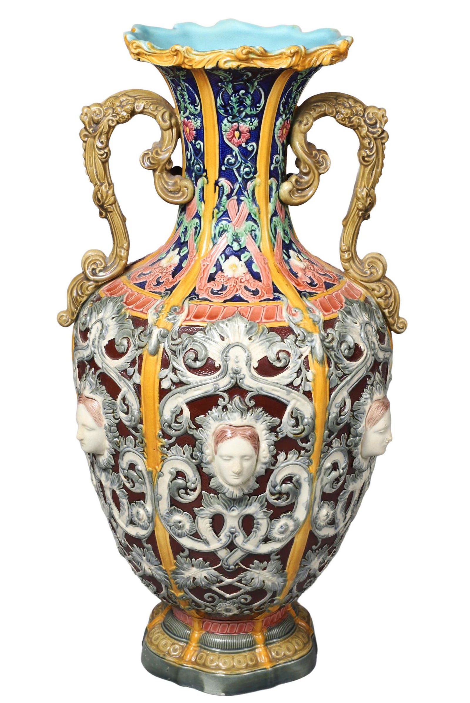 Copeland Majolica Renaissance Revival Vase (1 of 16)