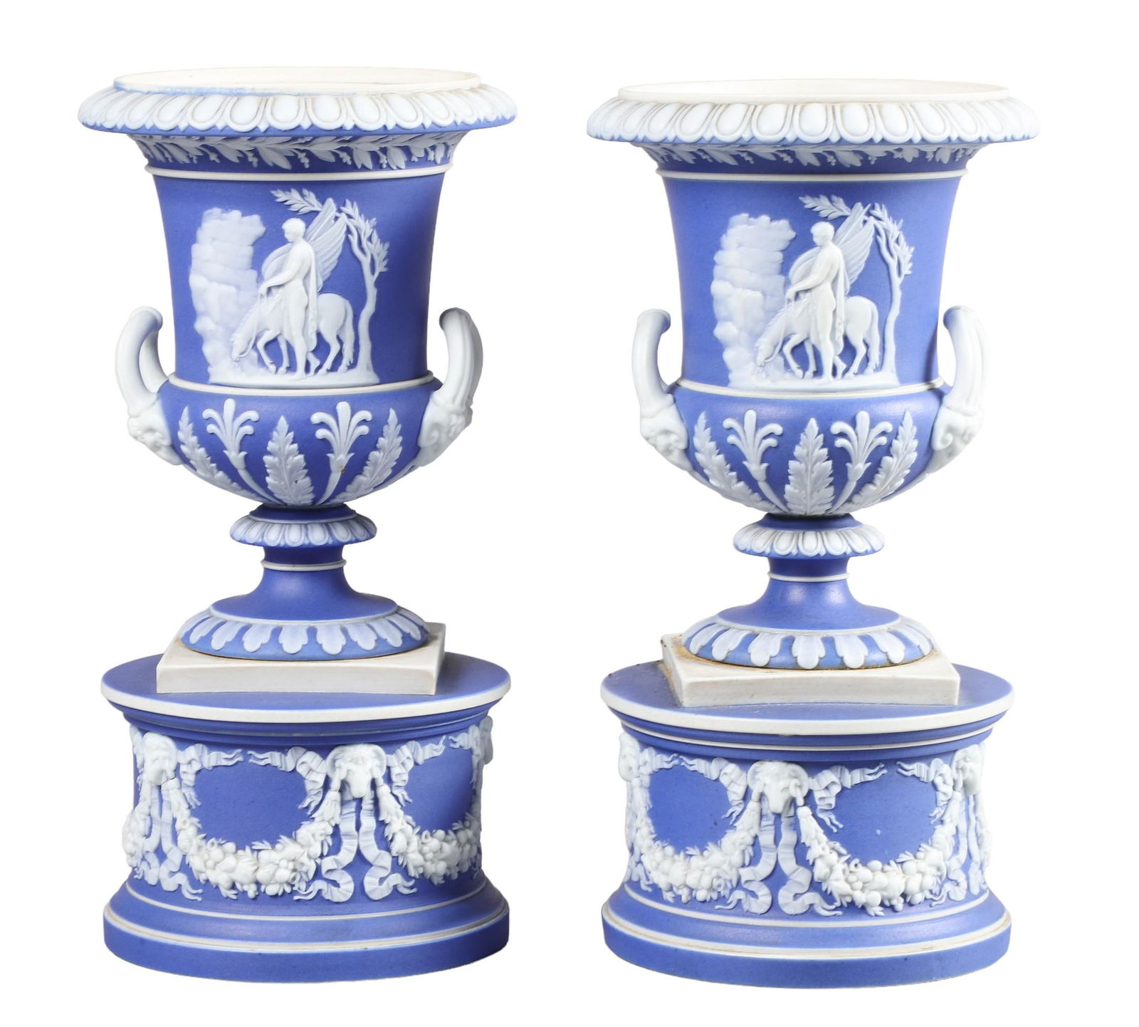 19th C Wedgwood Jasperware Urn Pair (1 of 16)