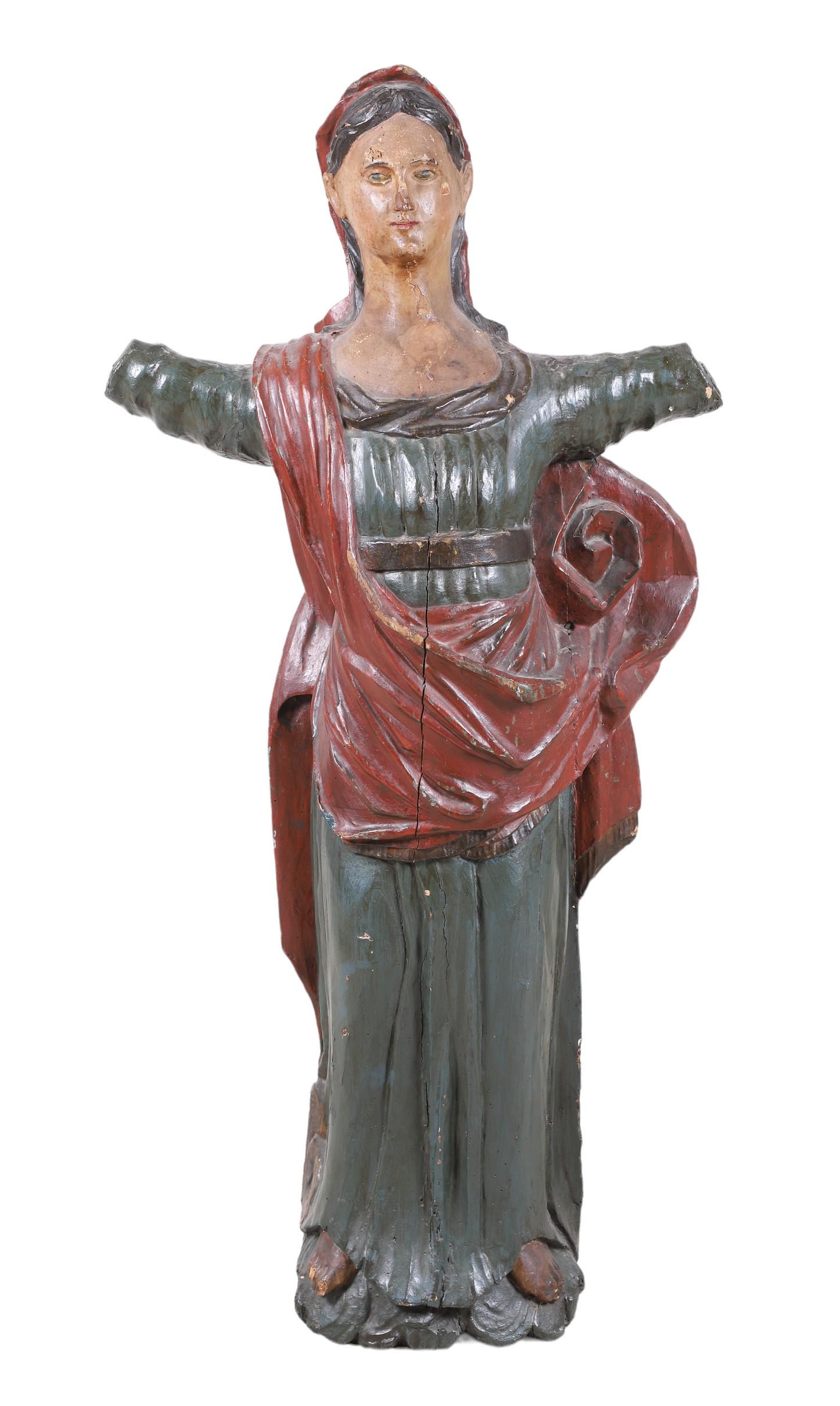 Carved & Painted Ships Figurehead of a Maiden (1 of 16)