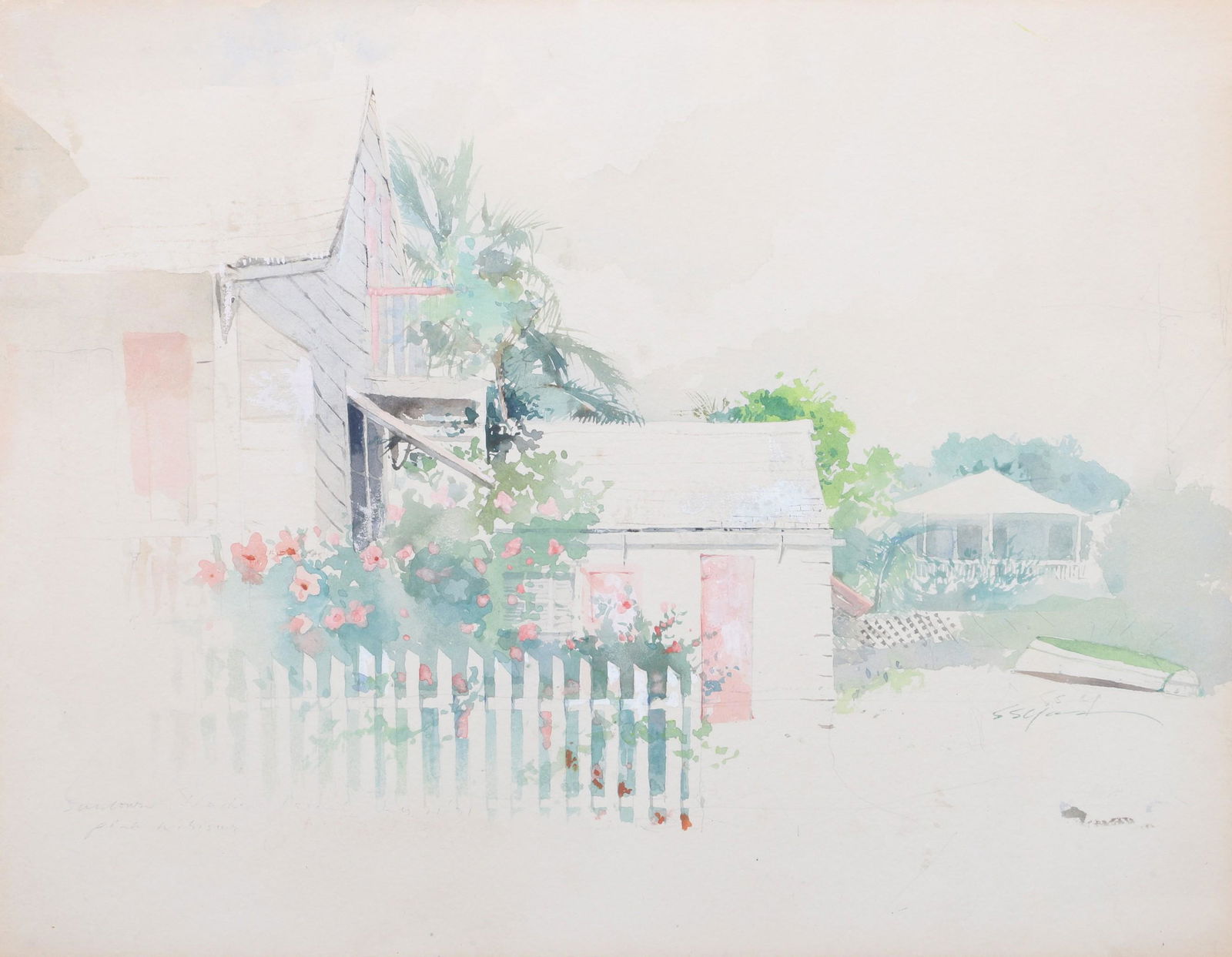 Stephen Scott Young "Pink Hibiscus, Bahamas" watercolor (1 of 4)