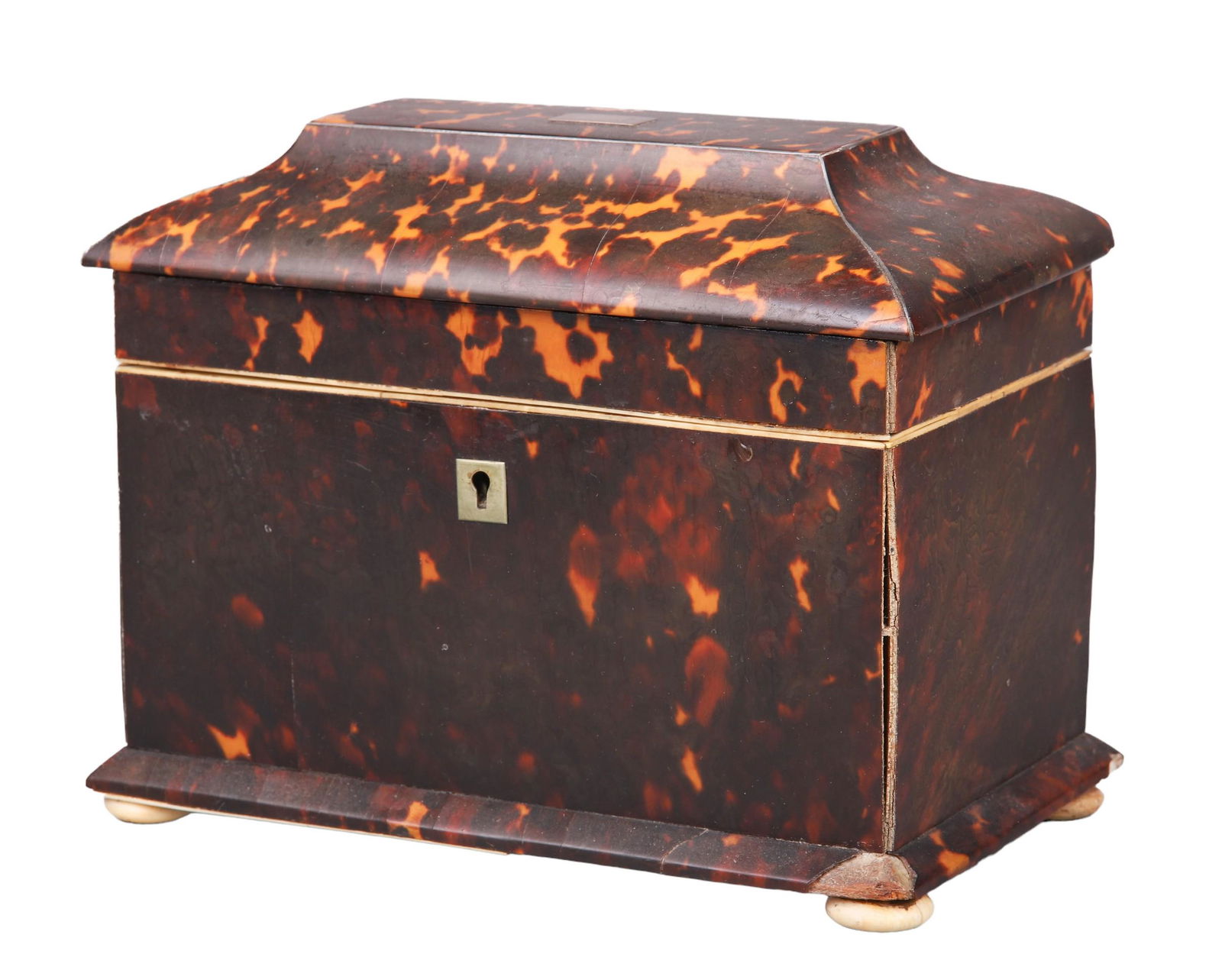 19th C Tortoise Shell Style Tea Caddy (1 of 10)