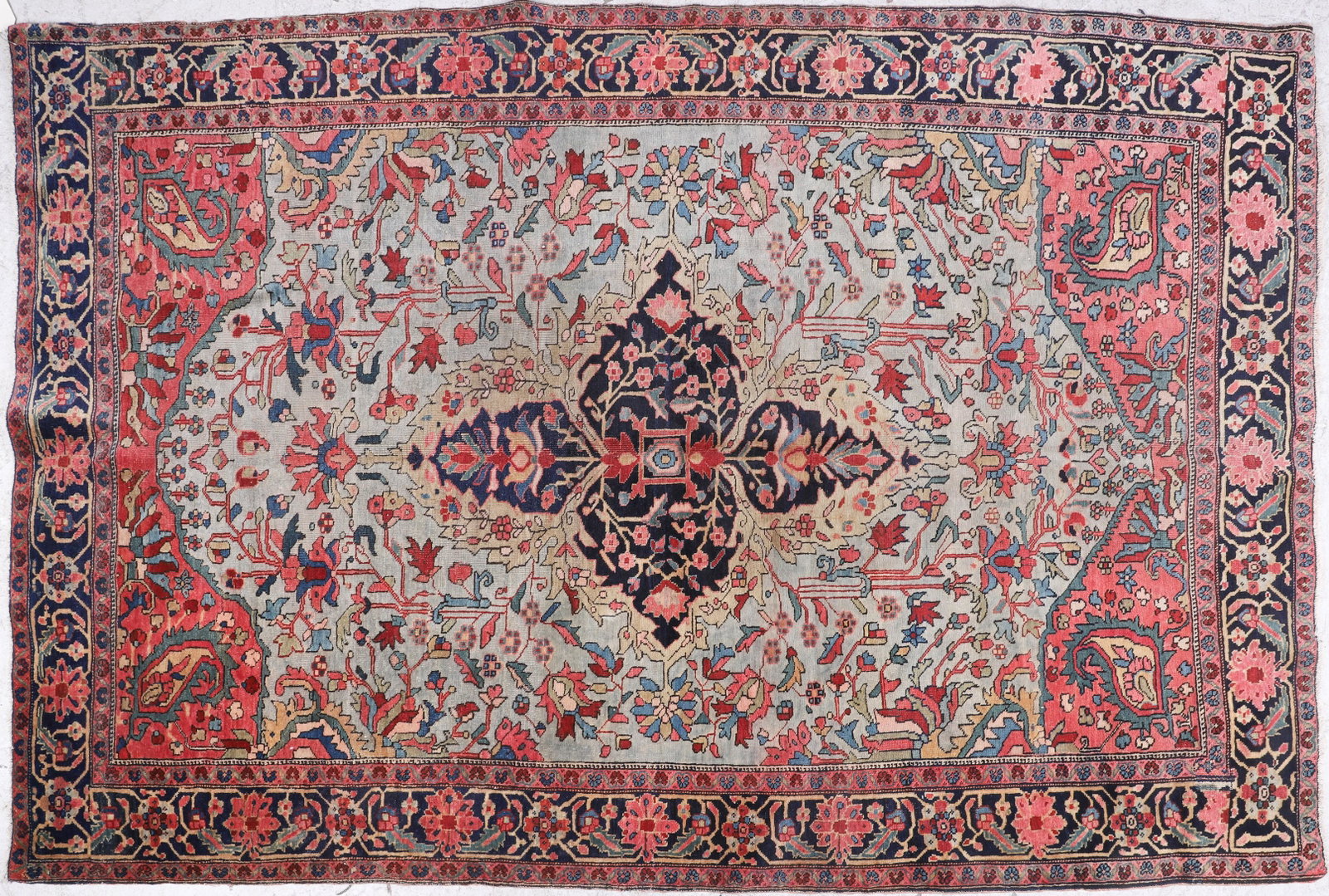 4'2" X 6'5" Sarouk, thin, wear: 4'2" X 6'5" Sarouk, thin, wear