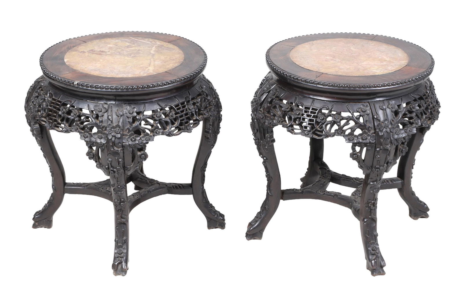 Pair of Carved Wood Chinese Stands (1 of 7)