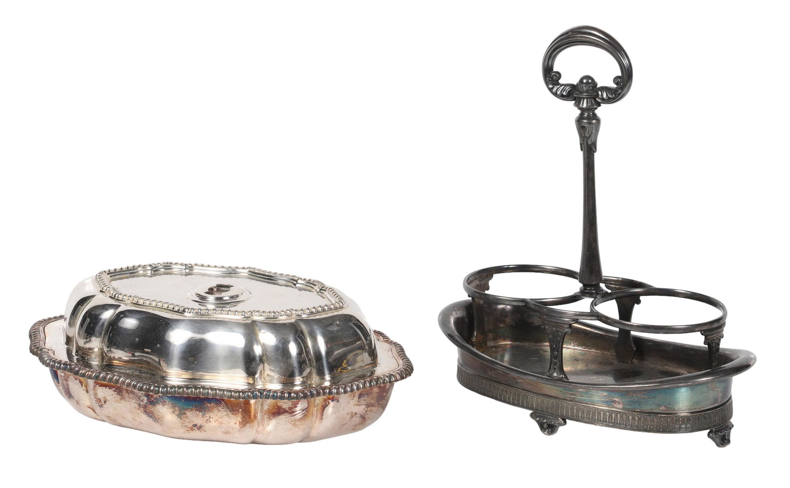 A Tiffany S/P Covered Vegetable Dish & Stand (1 of 6)