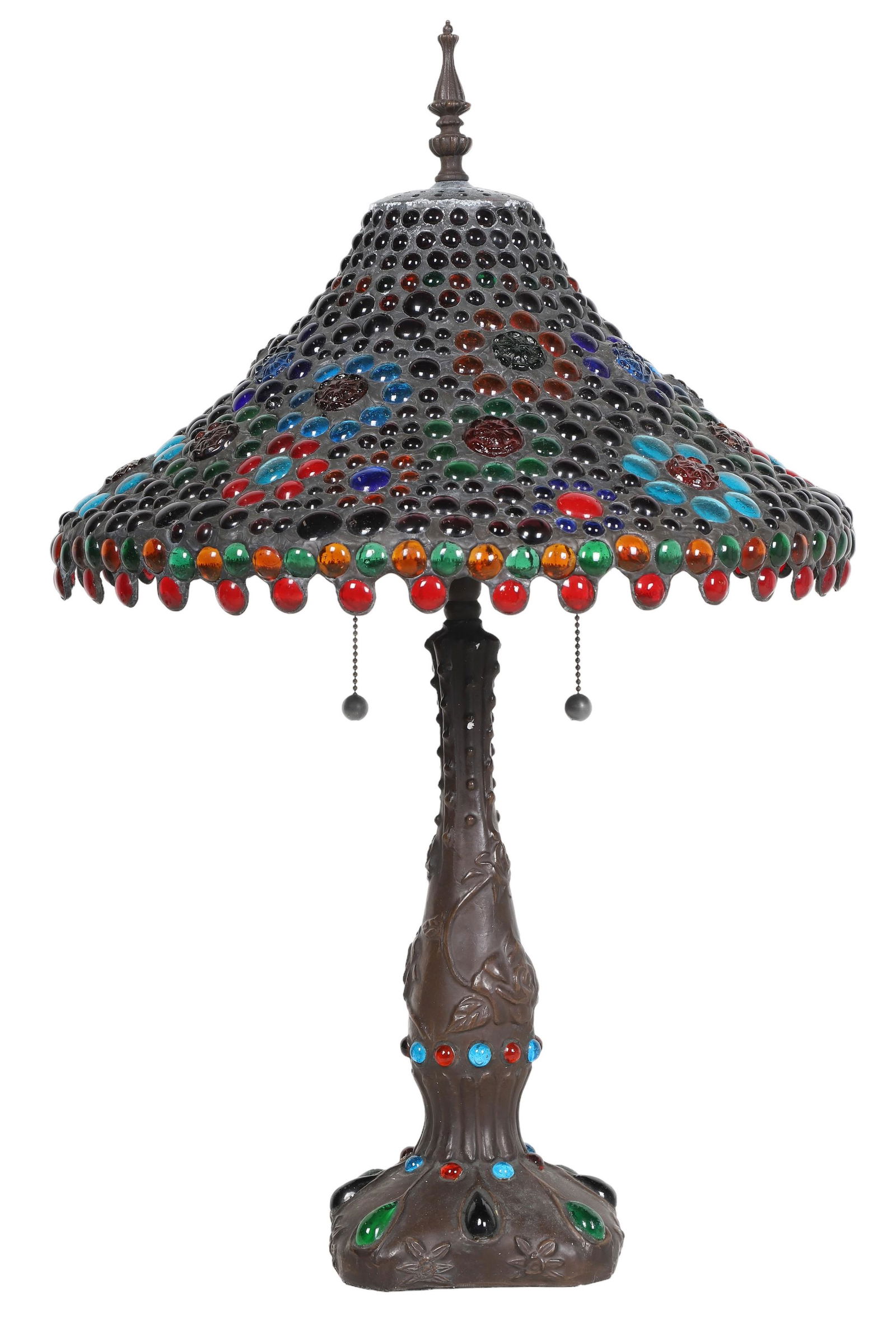 Nouveau Style Glass Cabochon Studded Table Lamp (1 of 4)