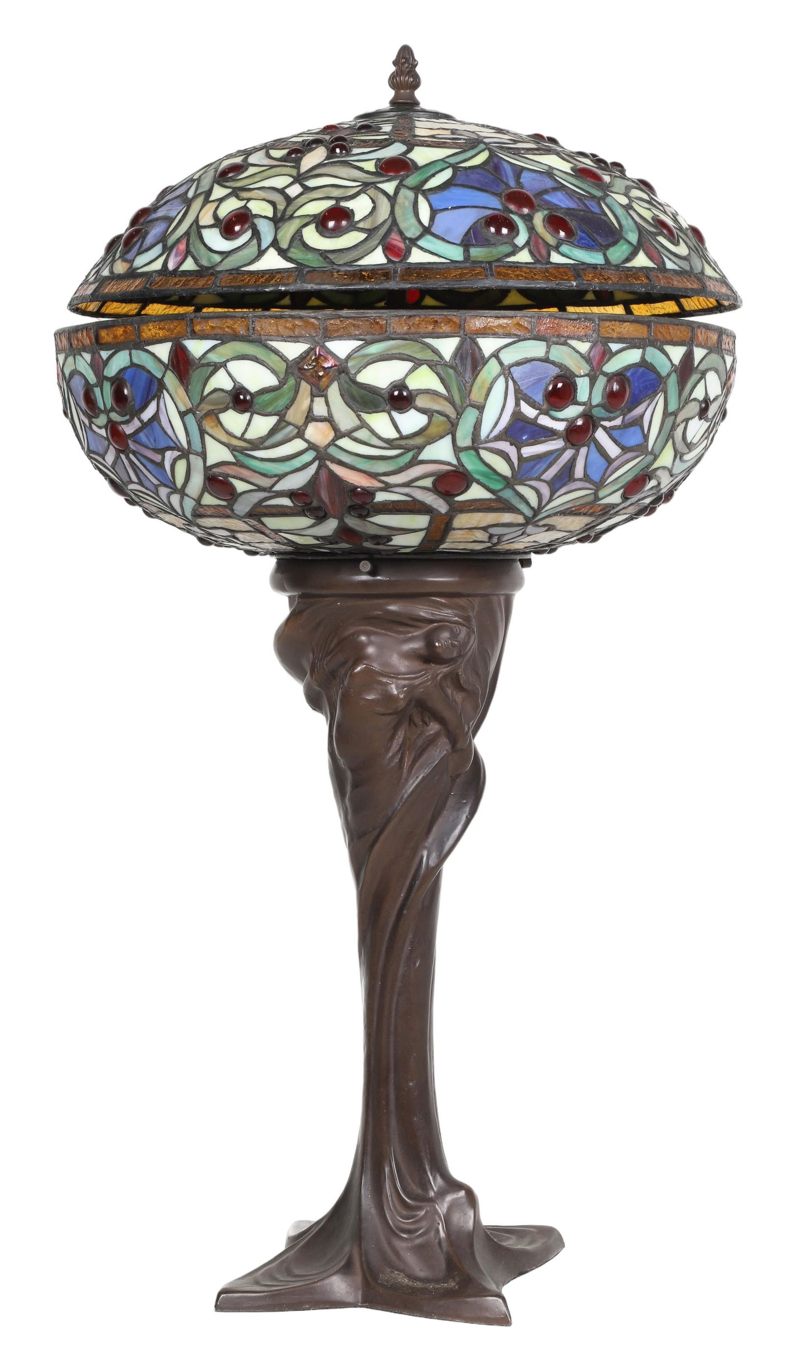 Tiffany Style Stained Glass Table Lamp (1 of 5)
