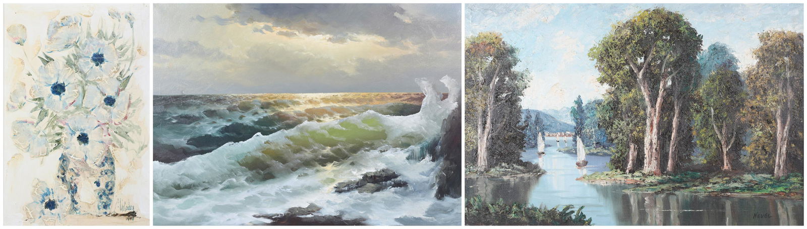 (3) Large Oil Paintings (1 of 13)