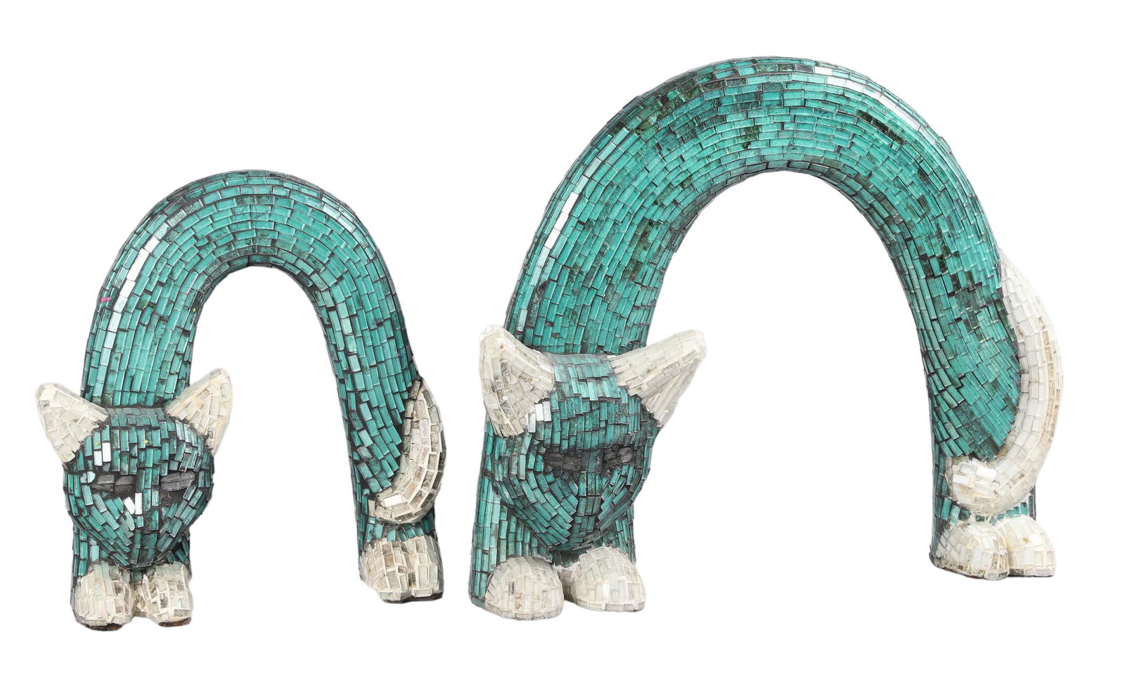 (2) Glass Mosaic Cat Figures (1 of 5)