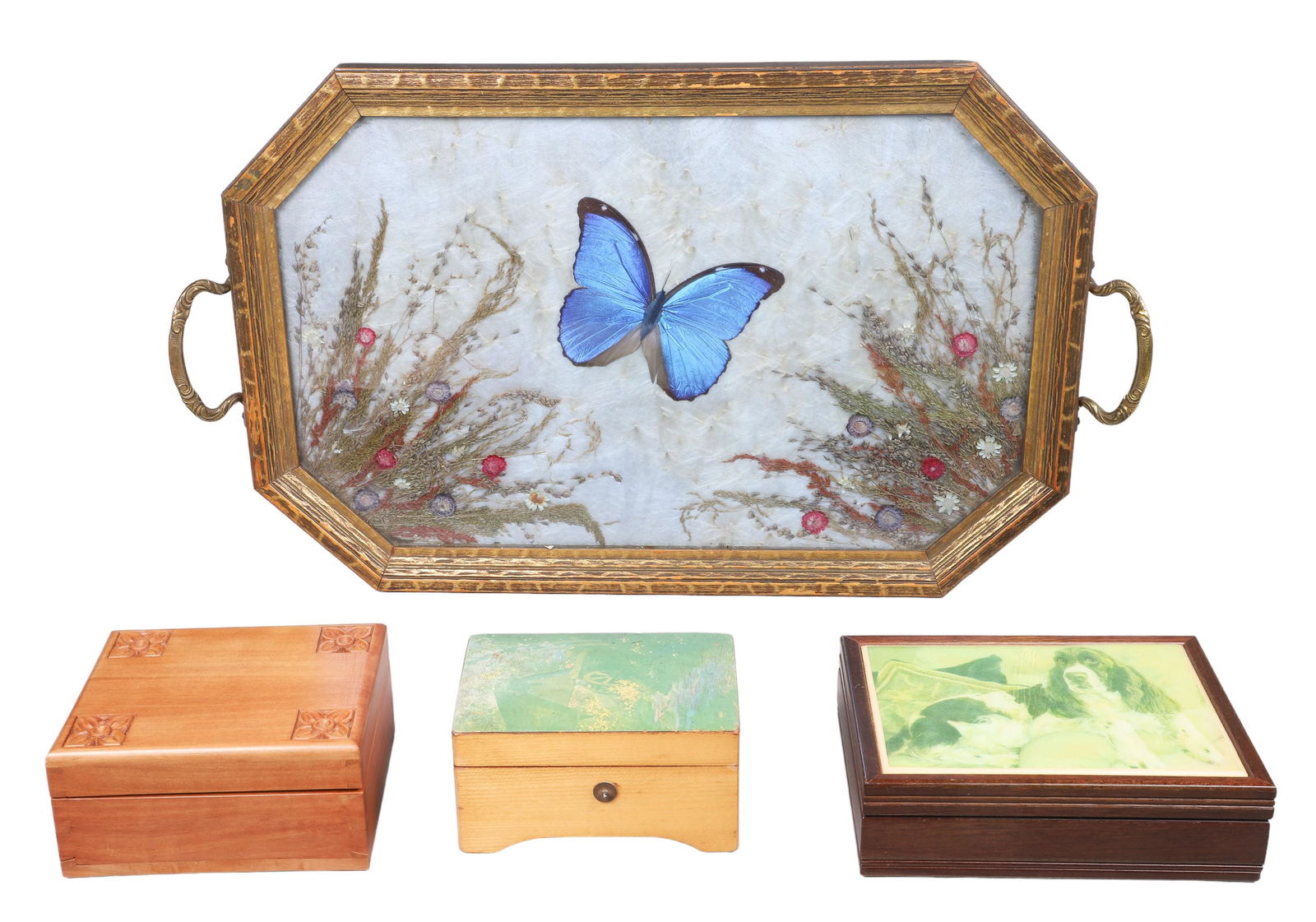 Butterfly Wing Tray & (3) Boxes (1 of 5)