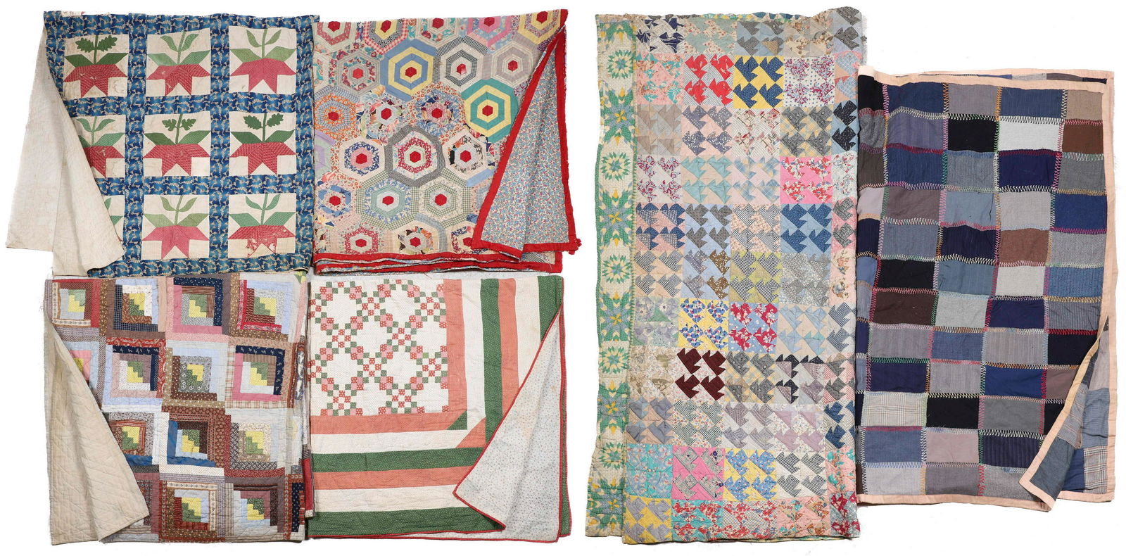 (6) 19th/20th C Patchwork Quilts (1 of 9)