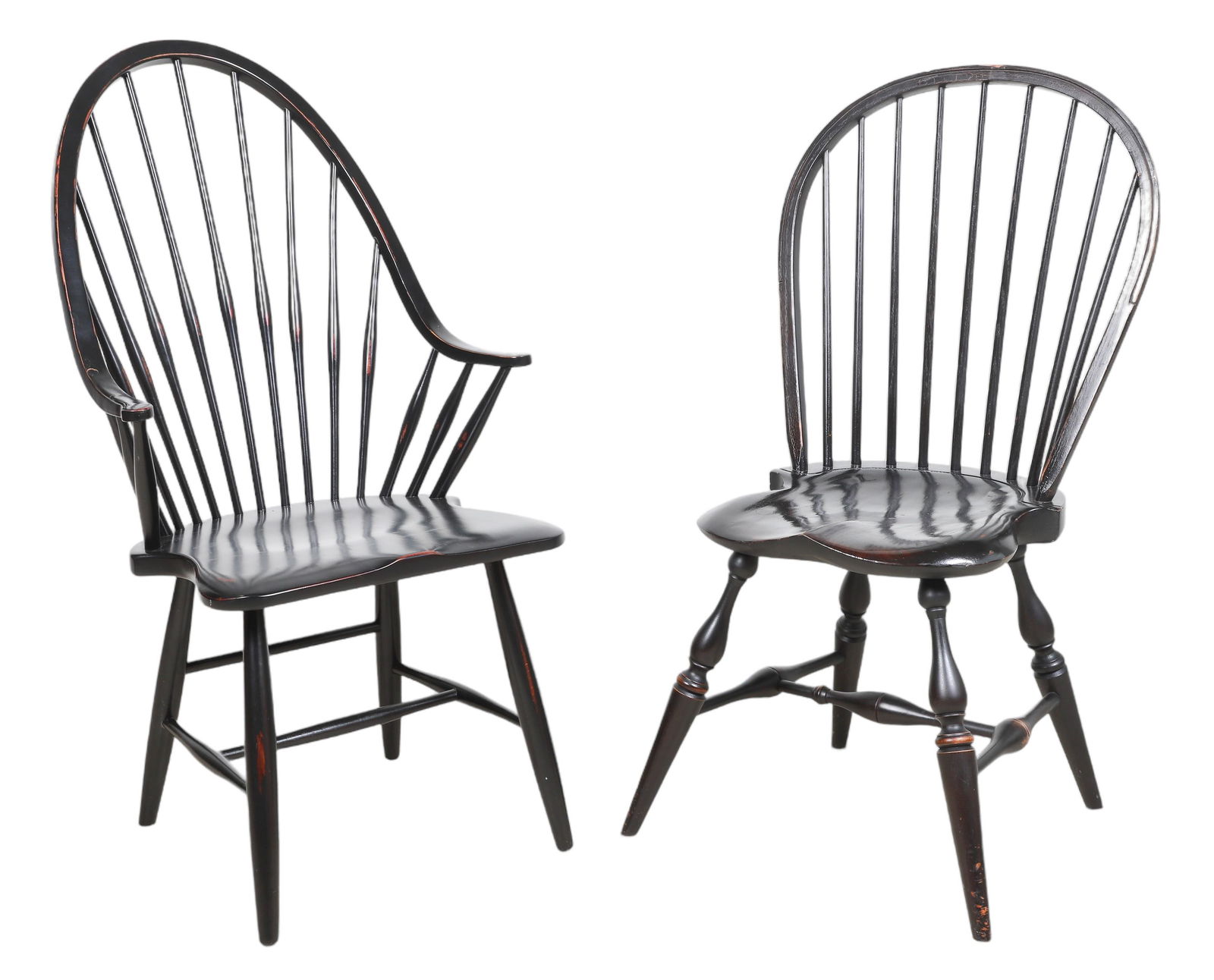 (2) Ashlen Furniture Co ebonized Windsor style chairs (1 of 8)