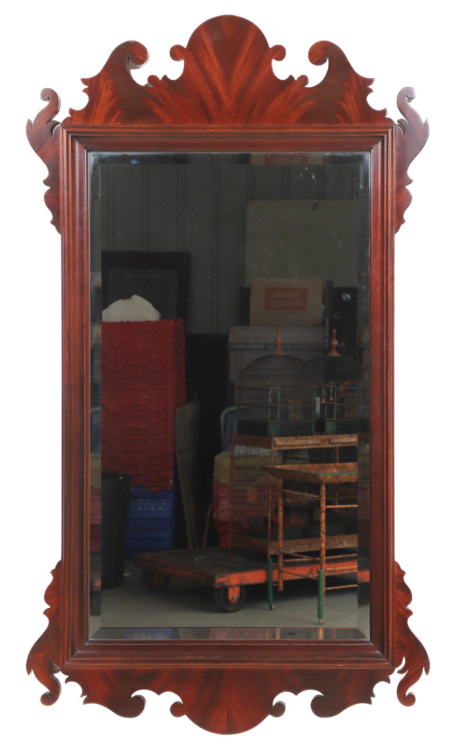 Craftique Chippendale style mahogany hanging wall mirror (1 of 3)