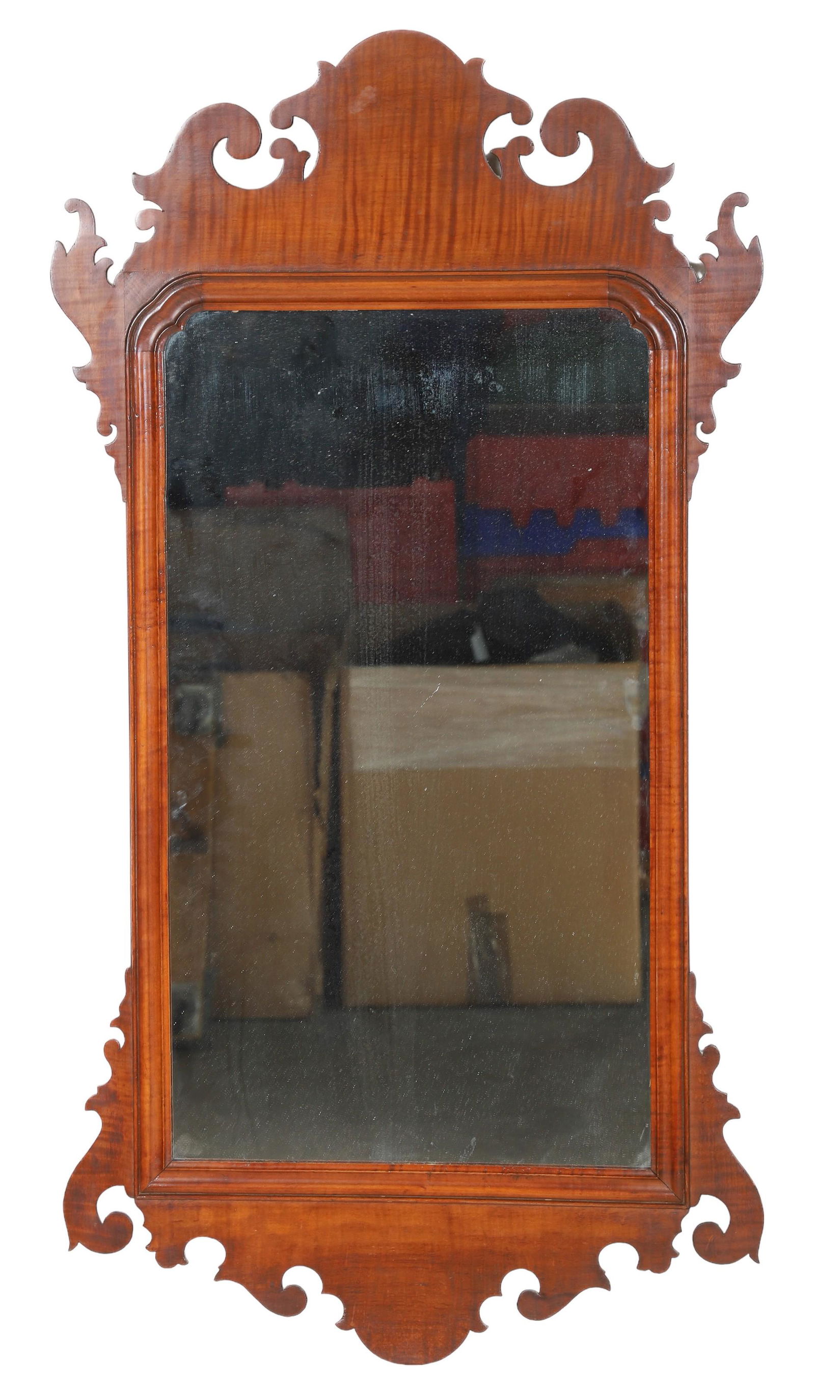 Chippendale style mahogany hanging wall mirror (1 of 3)