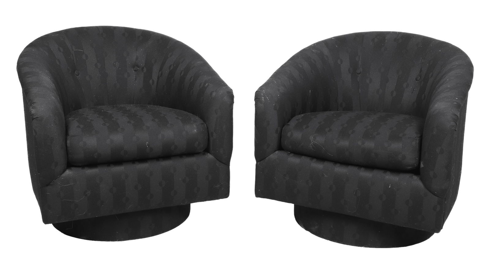 Pair Dunbar style upholstered swivel lounge chairs (1 of 5)