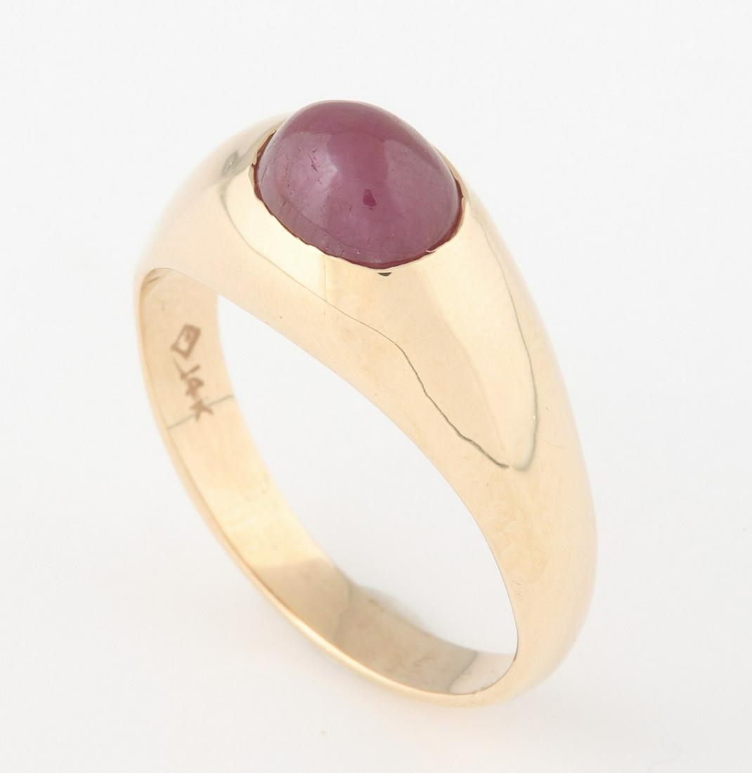 14K Yellow Gold Ruby Cabochon Ring (1 of 4)