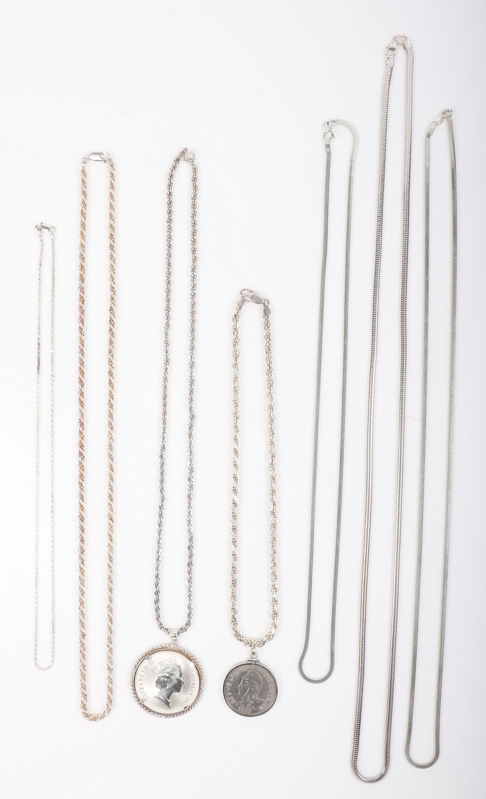 (7) Sterling Coin Necklaces and Chains (1 of 6)