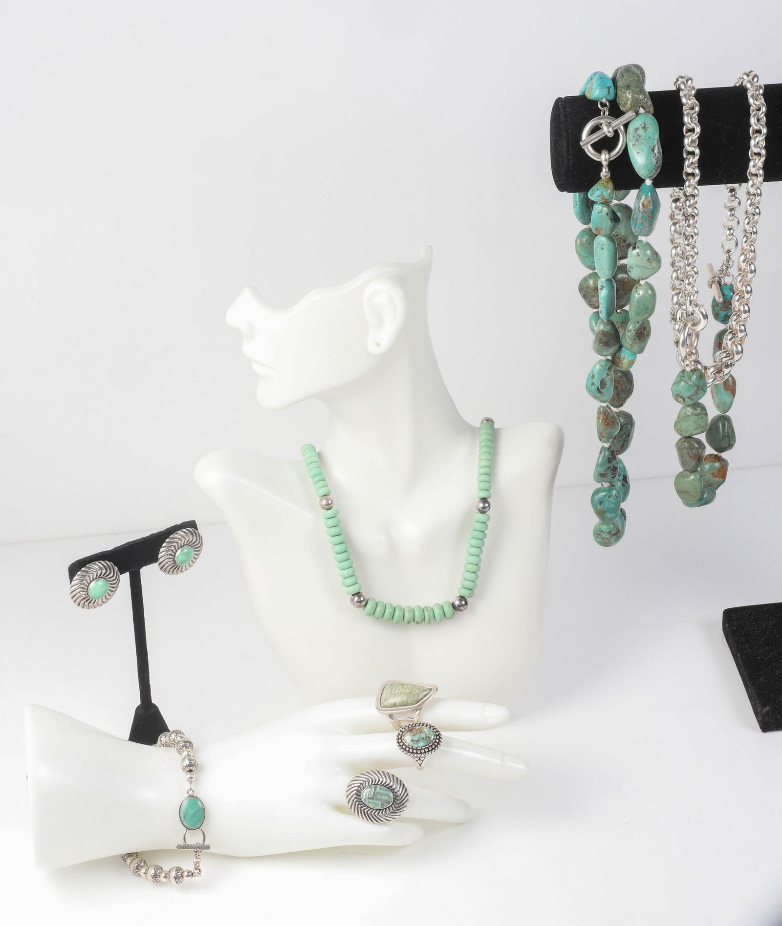 Sterling and Turquoise Jewelry Grouping (1 of 6)